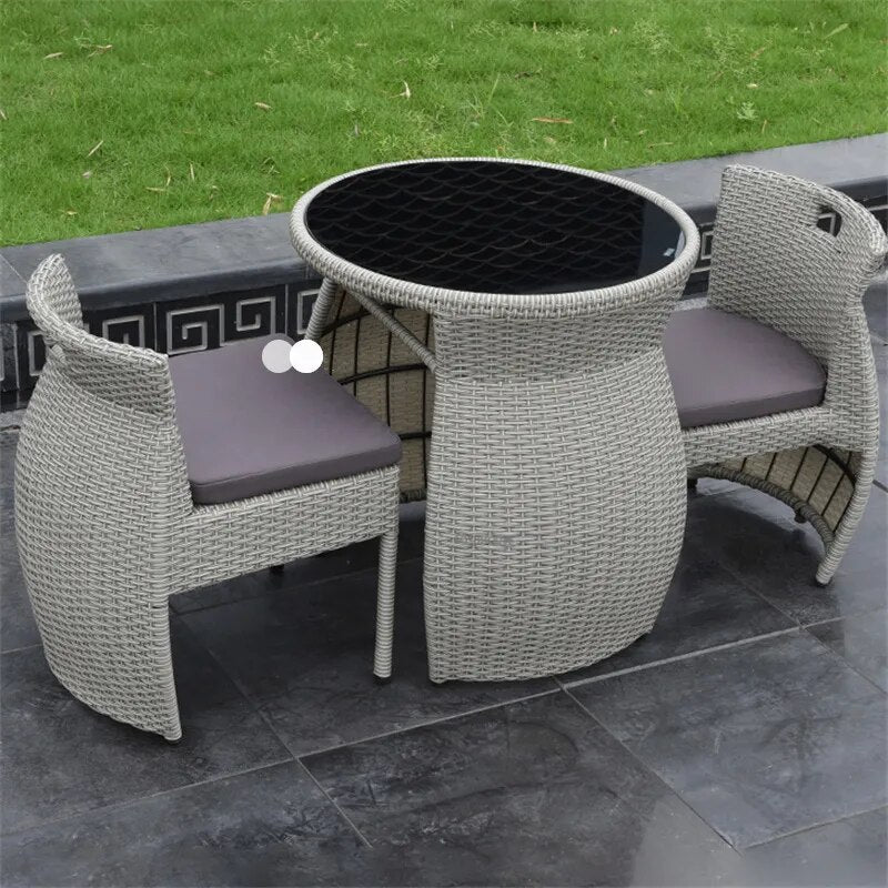 Modern Balcony Small Table and Chair Combination Three-piece