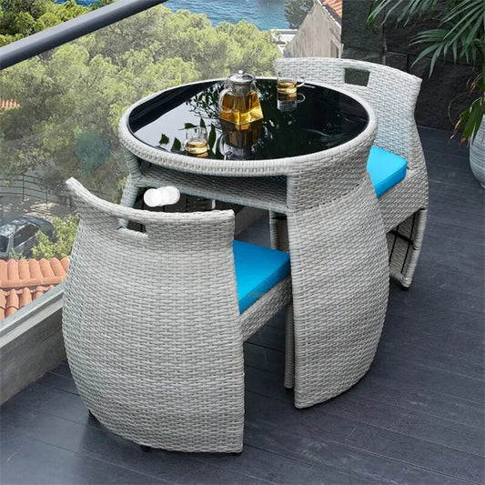 Modern Balcony Small Table and Chair Combination Three-piece