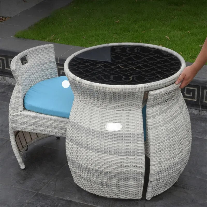 Modern Balcony Small Table and Chair Combination Three-piece